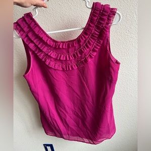 Banana republic pink ruffle tank